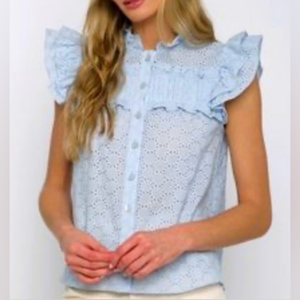 NWOT Revolve Central Park West Women’s Eyelet Ruffle Top